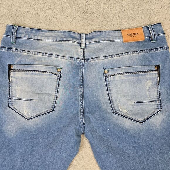 Mens Jeans Sz 38x32 Whiskers Distressed Straight Stretch Denim Skater Y2k READ - Picture 5 of 9